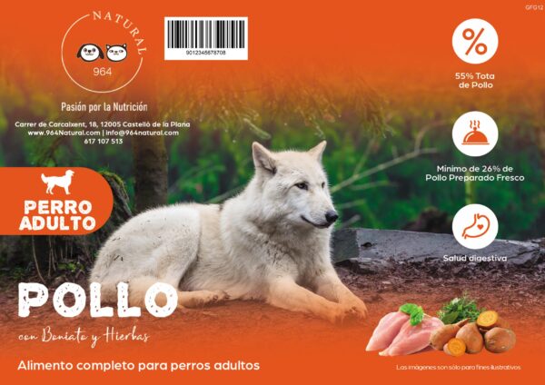Perro Adulto - Pollo con Boniato y Hierbas