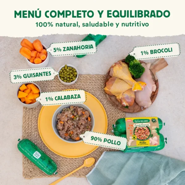 Wild Balance Comida Cocinada de Pollo con verduras para perros. 1.3KG - Imagen 2